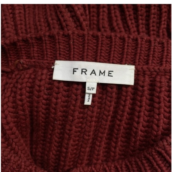 Frame Rib Cropped Ballon Sleeve Sweater Size S - Picture 14 of 15